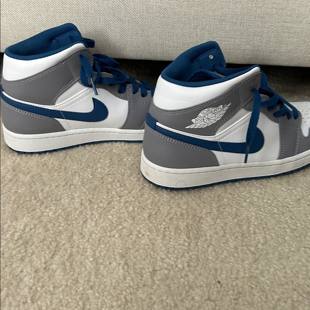 Nike Air Jordan High-Top Blue and Gray Athletic Shoes
